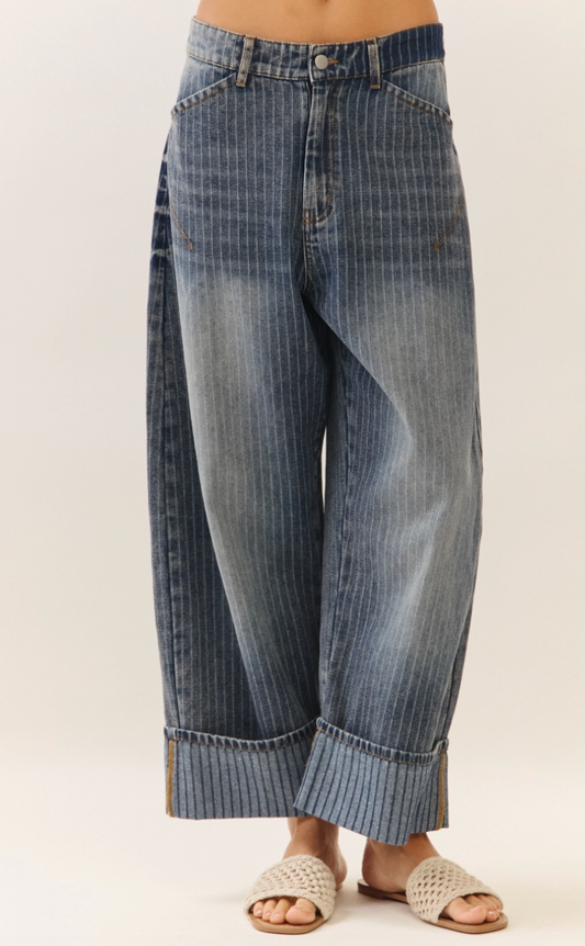 Striped Barrel Carpenter Pants