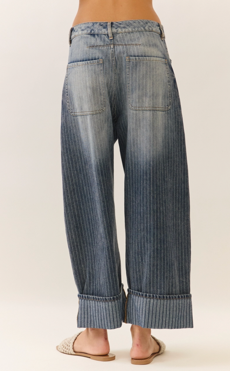 Striped Barrel Carpenter Pants