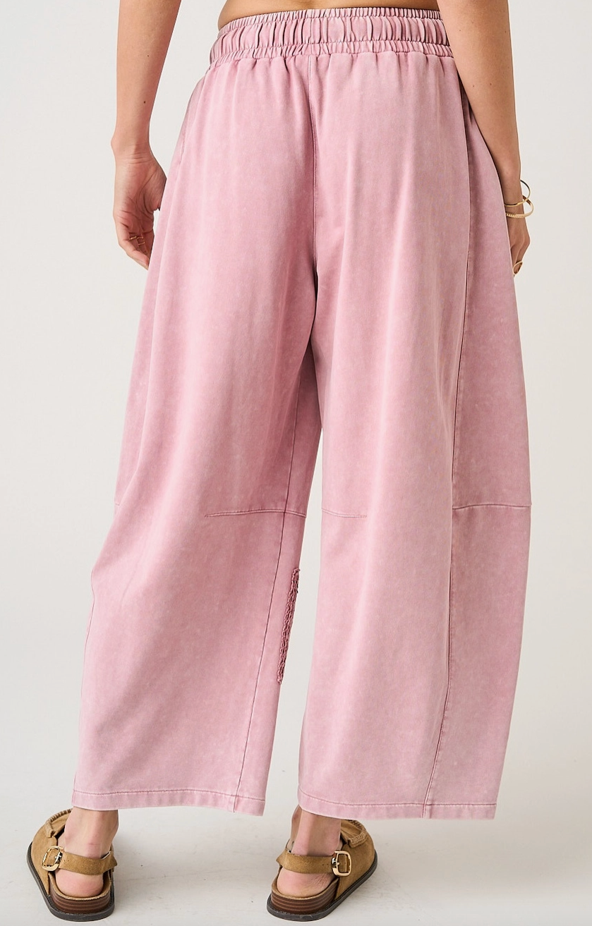 Tide Flower French Terry Barrel Pants