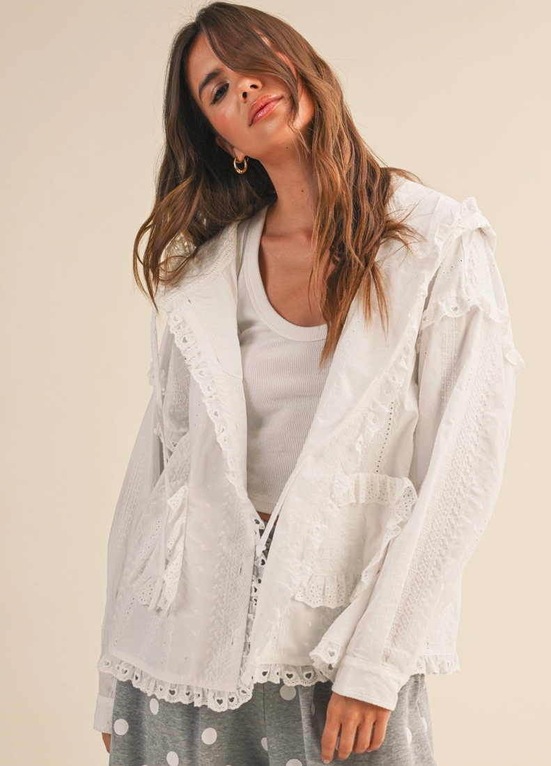 Swept Away Hooded Cotton Lightweight Jacket