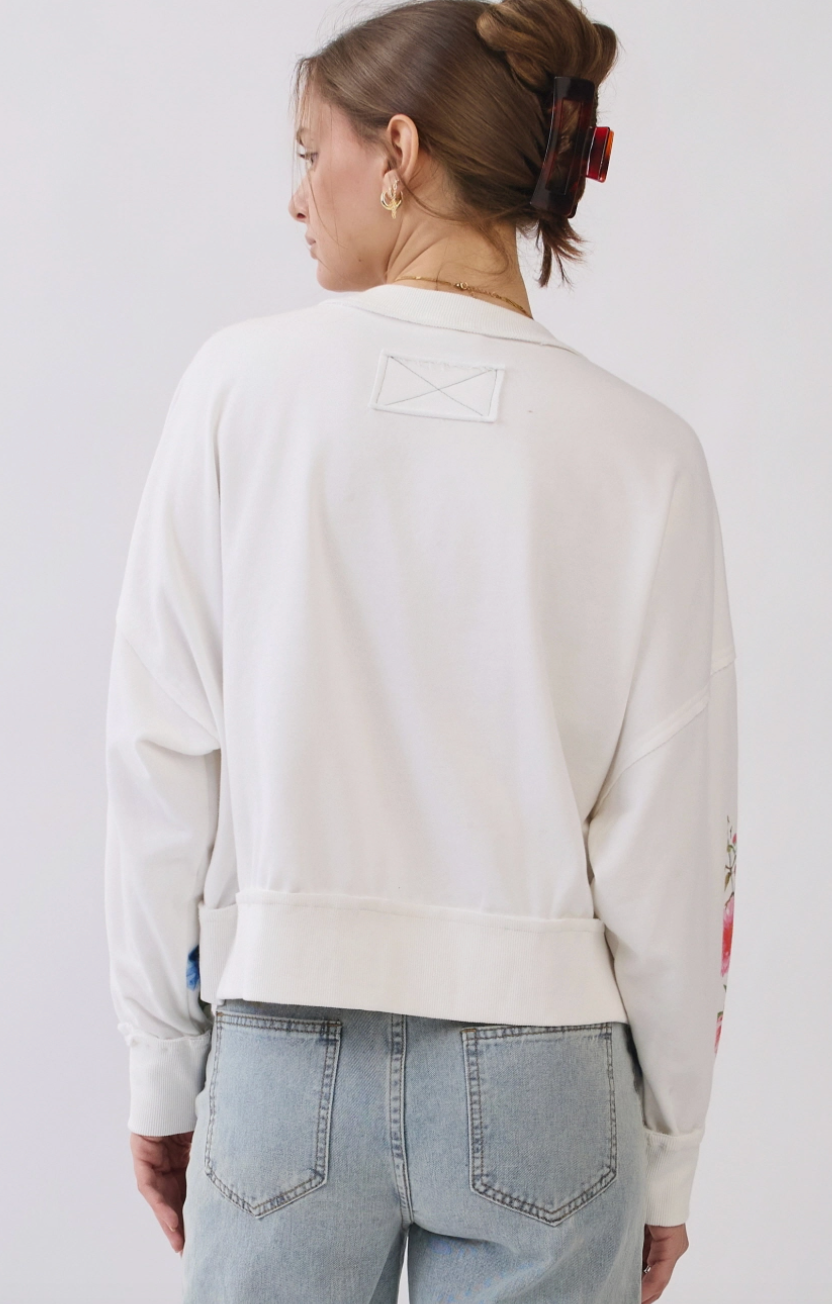 She Blooms floral sweatshirt