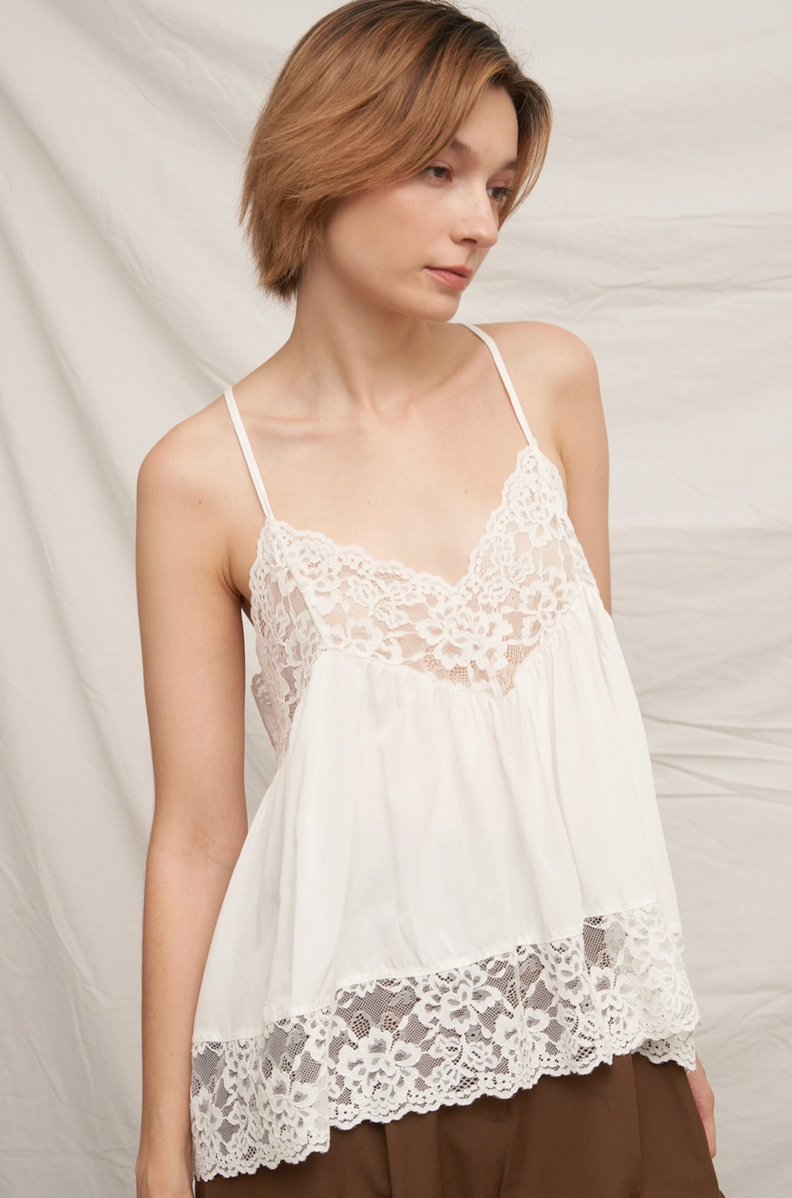 Lacey Layers Tank - White