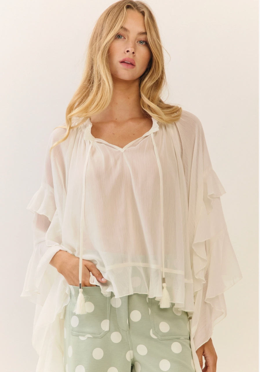 All The Frills Chiffon Blouse - Ivory