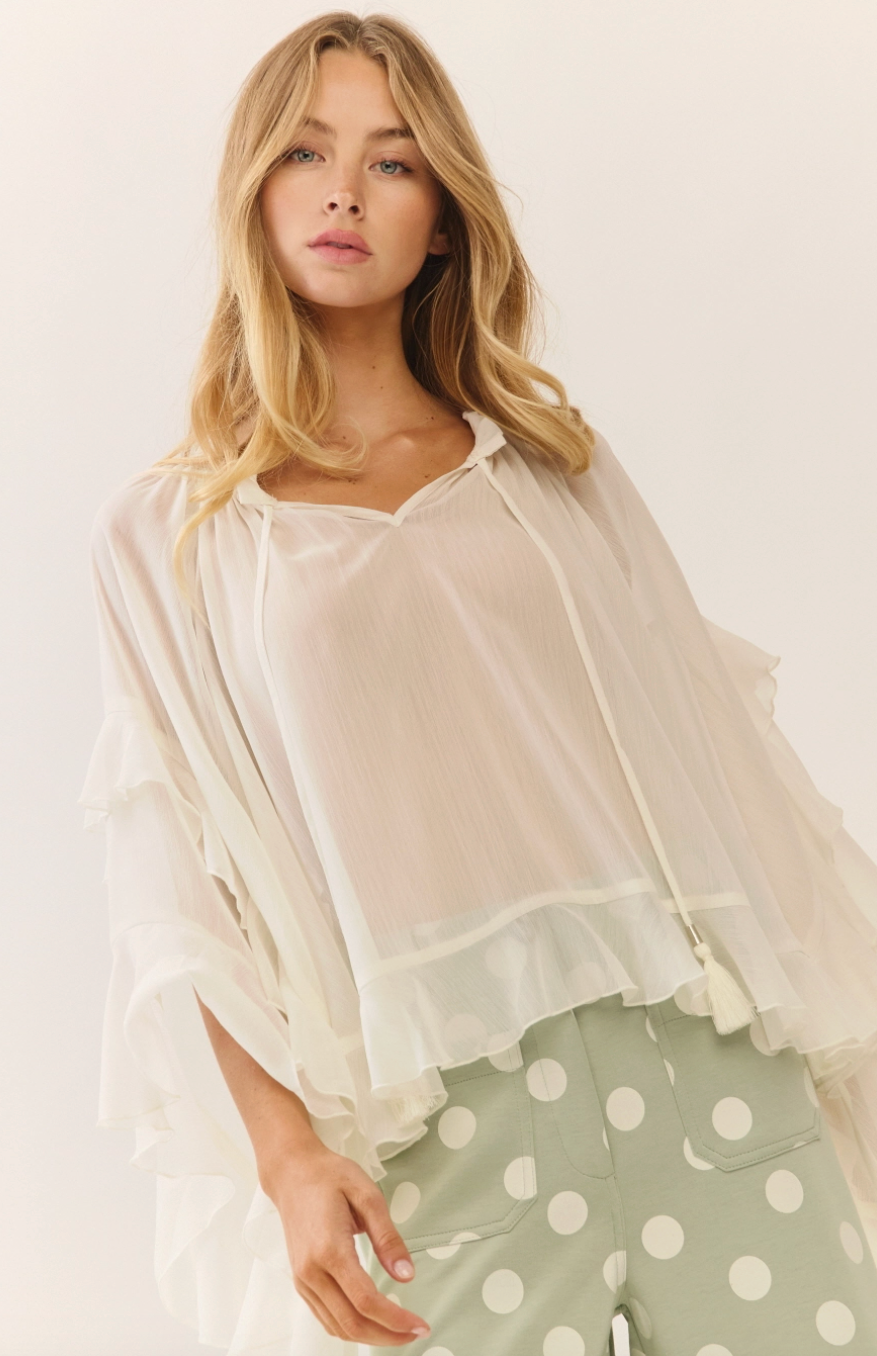 All The Frills Chiffon Blouse - Ivory