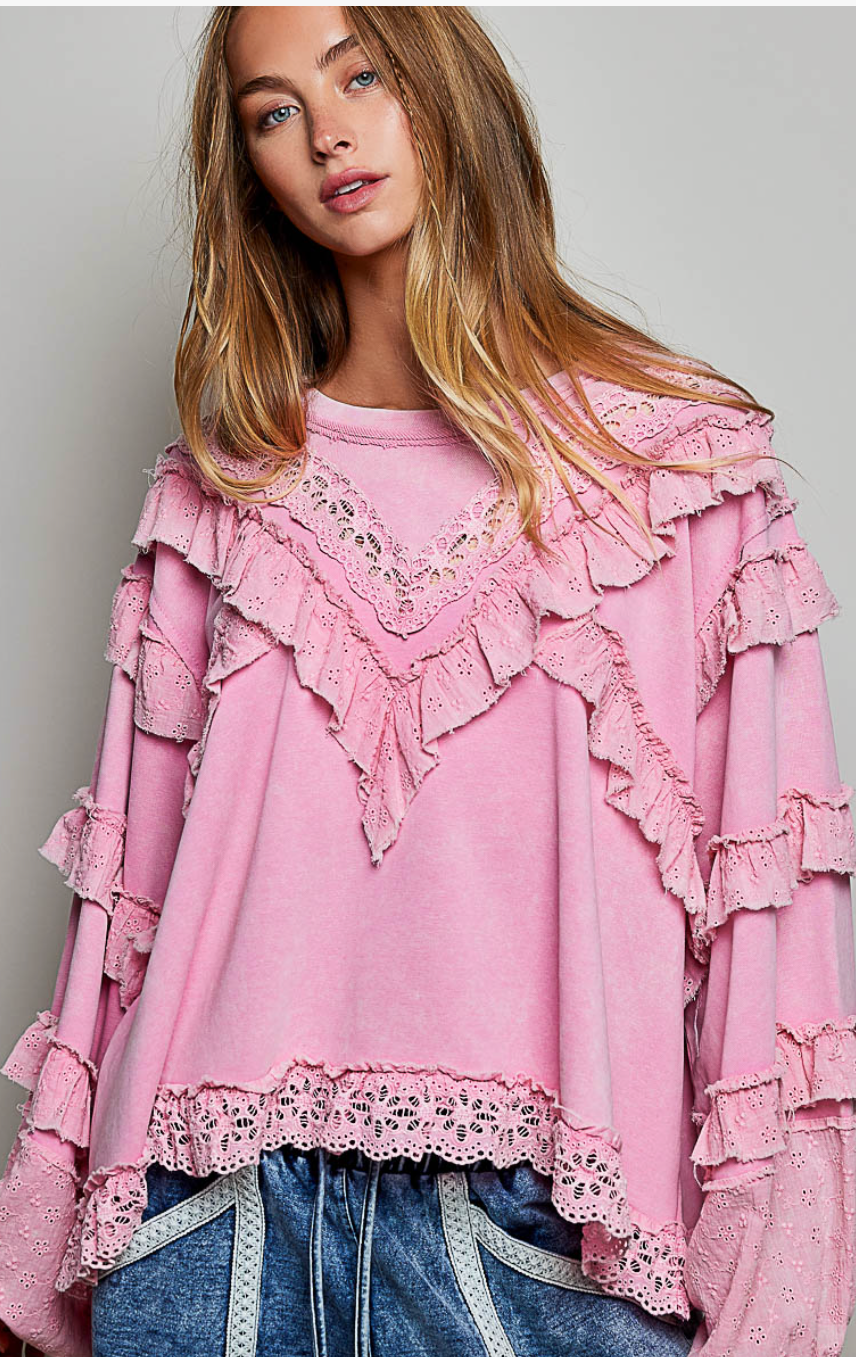 French Terry & Ruffles - Pink