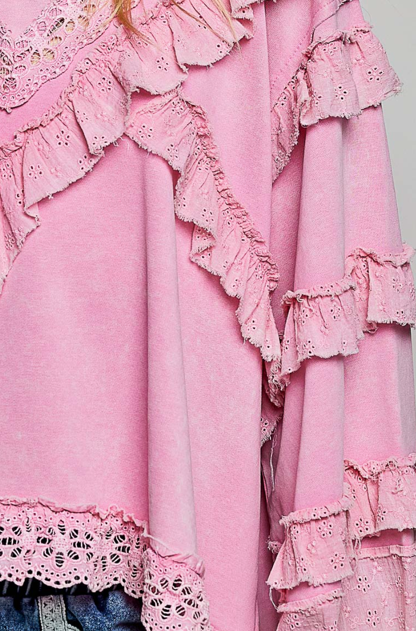 French Terry & Ruffles - Pink