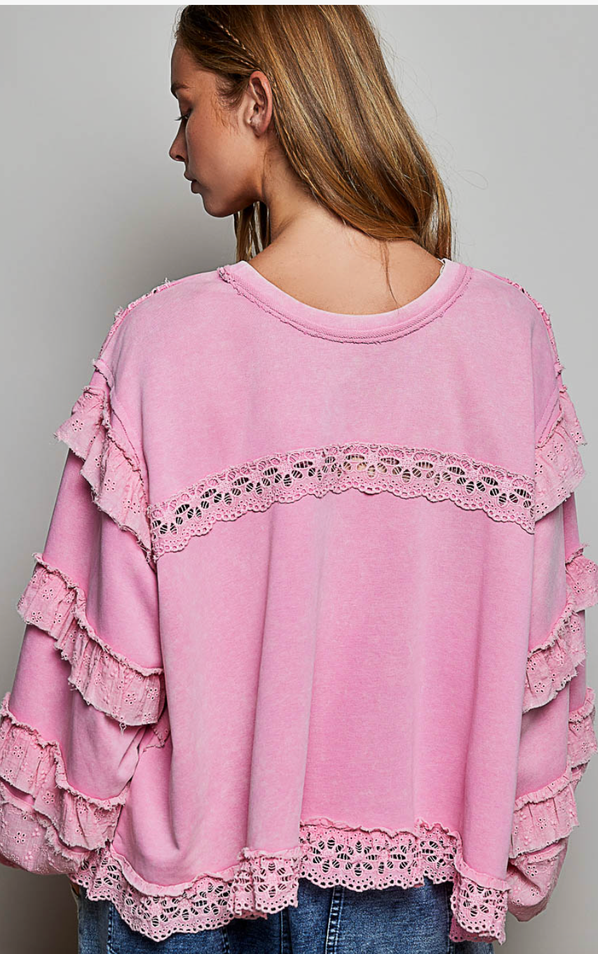 French Terry & Ruffles - Pink