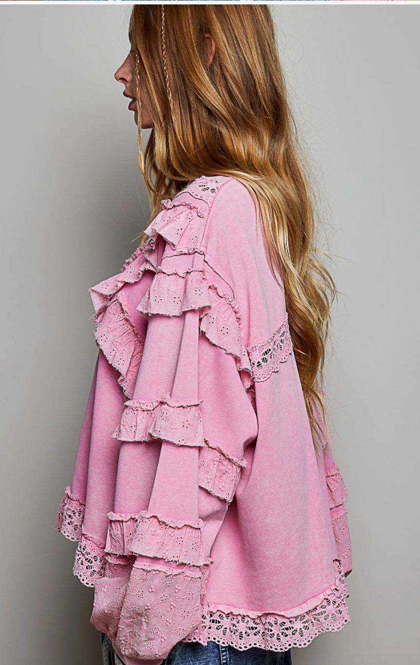 French Terry & Ruffles - Pink