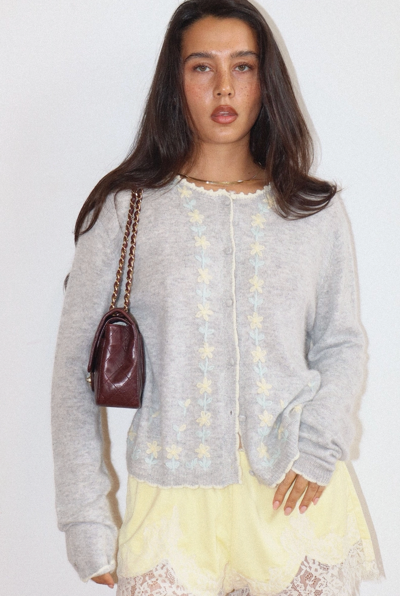 Daisy Petals Embroidered Cardigan