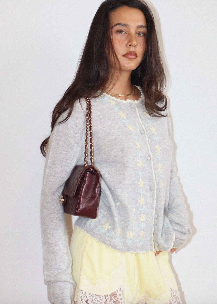 Daisy Petals Embroidered Cardigan