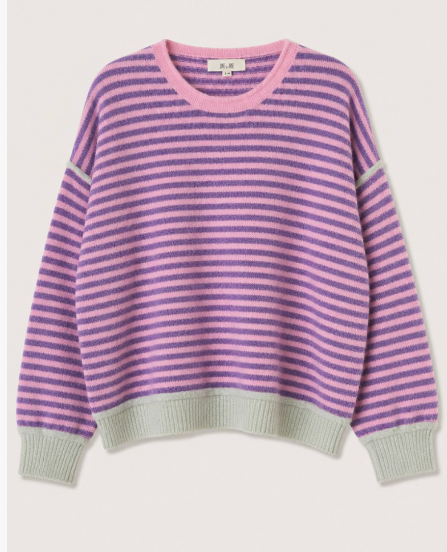 Sunset Stripe Sweater - Purple & Pink