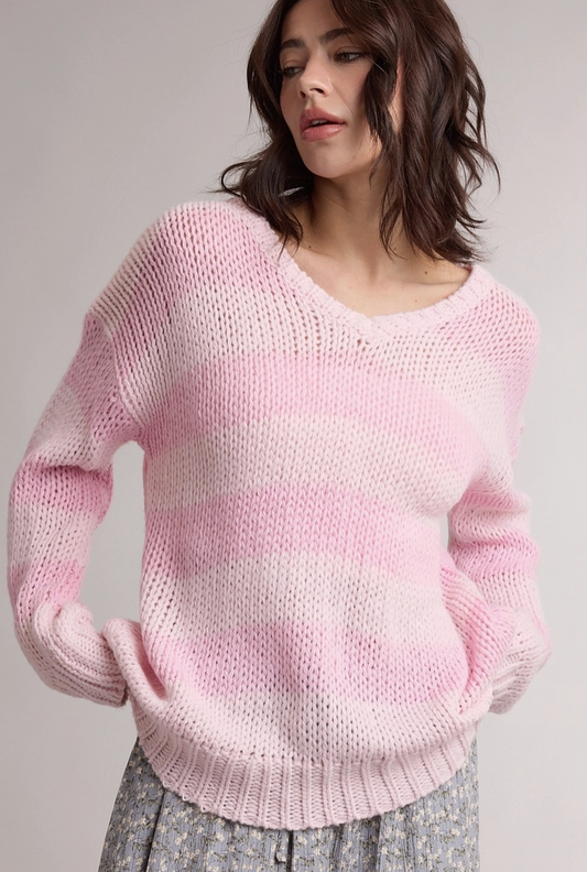 Pink On Pink Striped Sweater