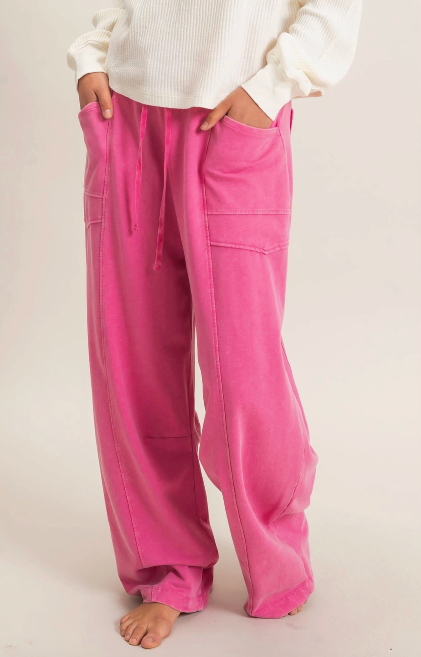 Crash At My Place Pants - Fuchsia