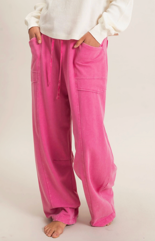 Crash At My Place Pants - Fuchsia