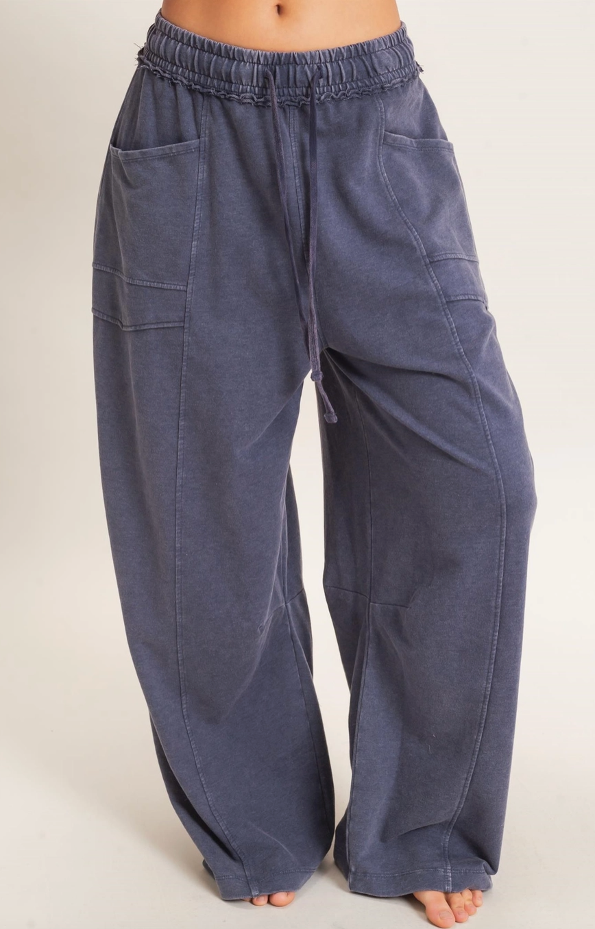 Crash At My Place Pants - Washed Navy