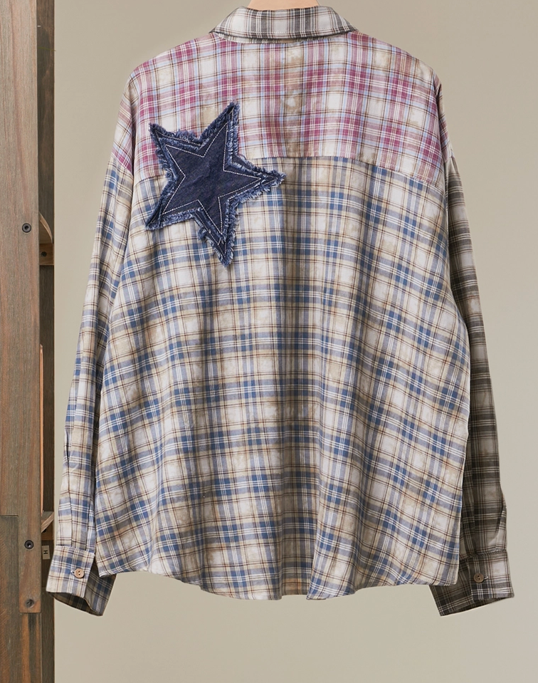 Star Plaid Button Up Shirt