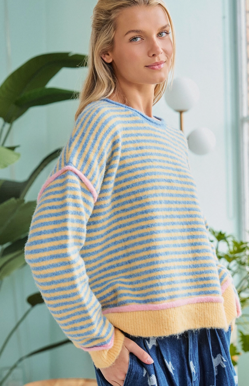 Sunset Stripe - Blue & Yellow