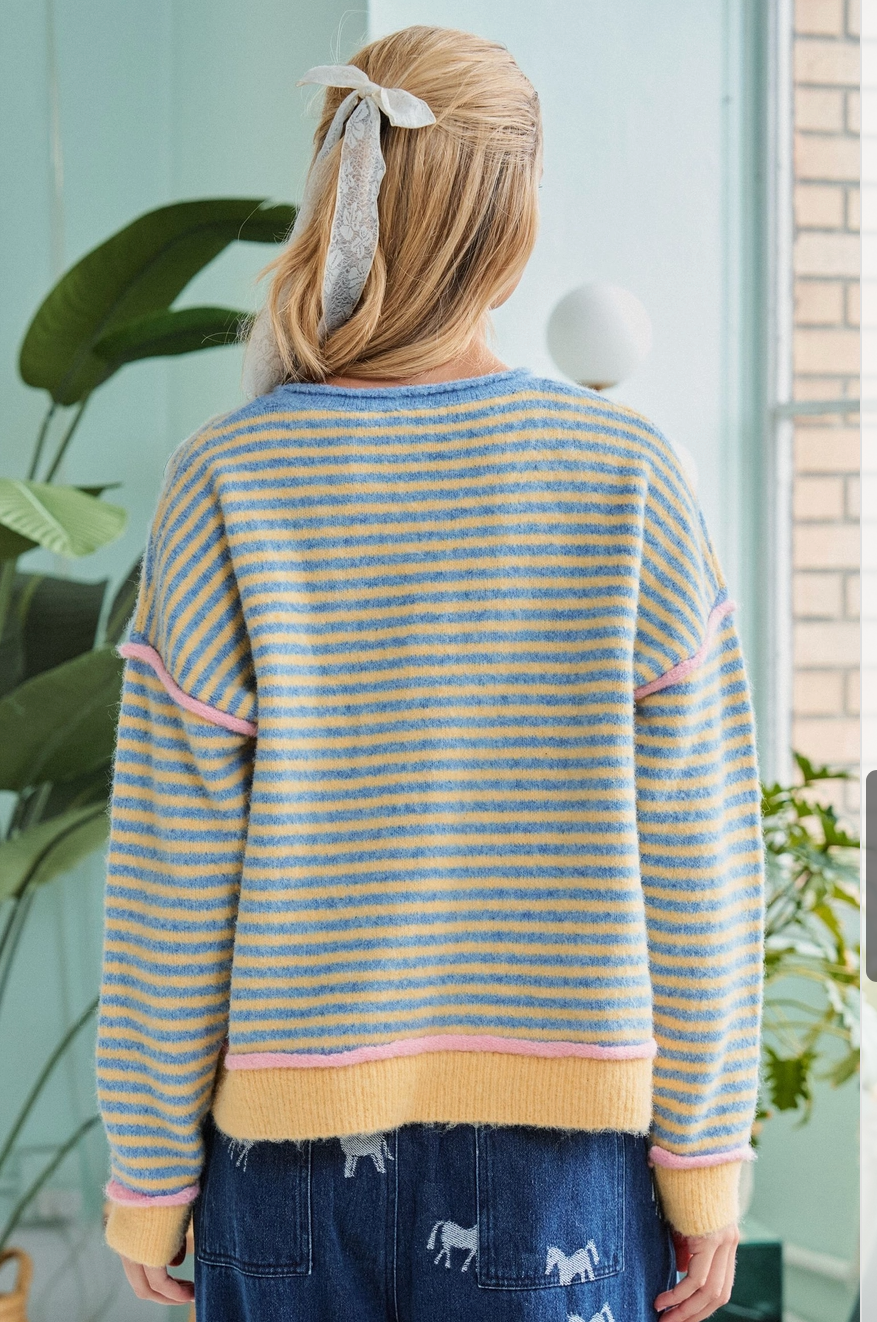 Sunset Stripe - Blue & Yellow