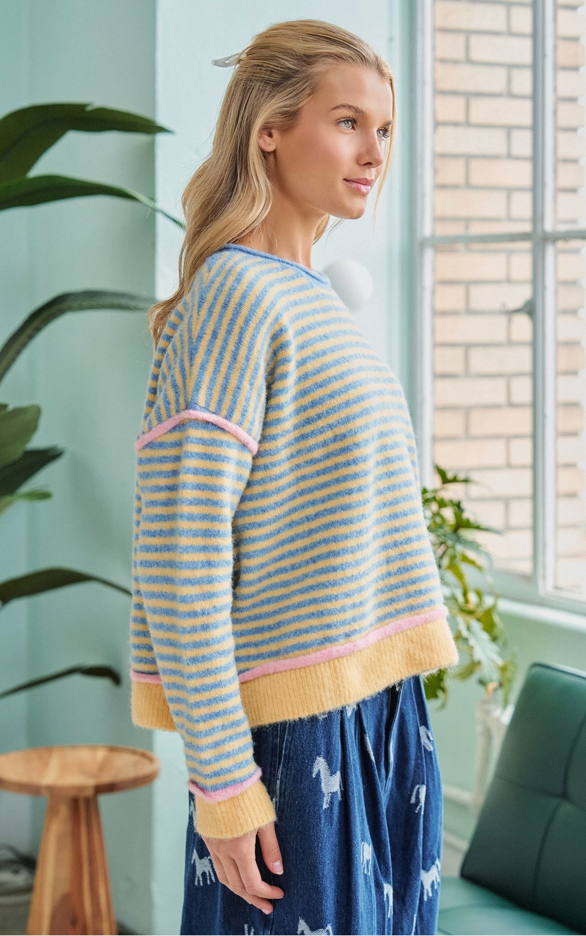 Sunset Stripe - Blue & Yellow