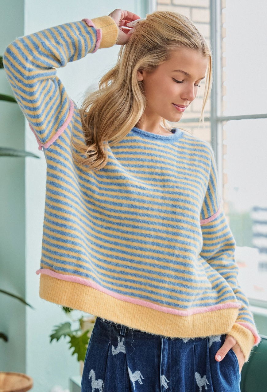 Sunset Stripe - Blue & Yellow