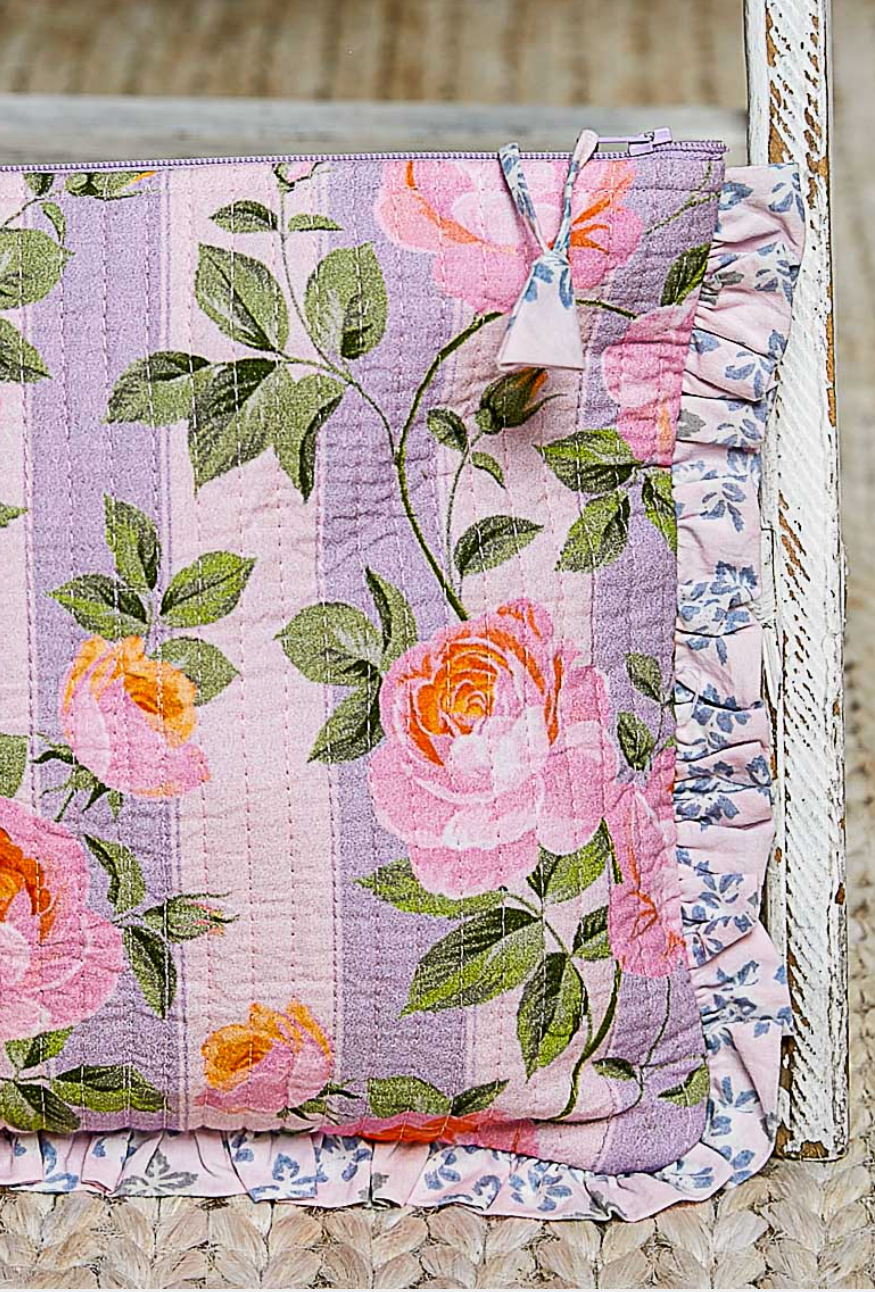 Pink & Lavender Floral Pouch