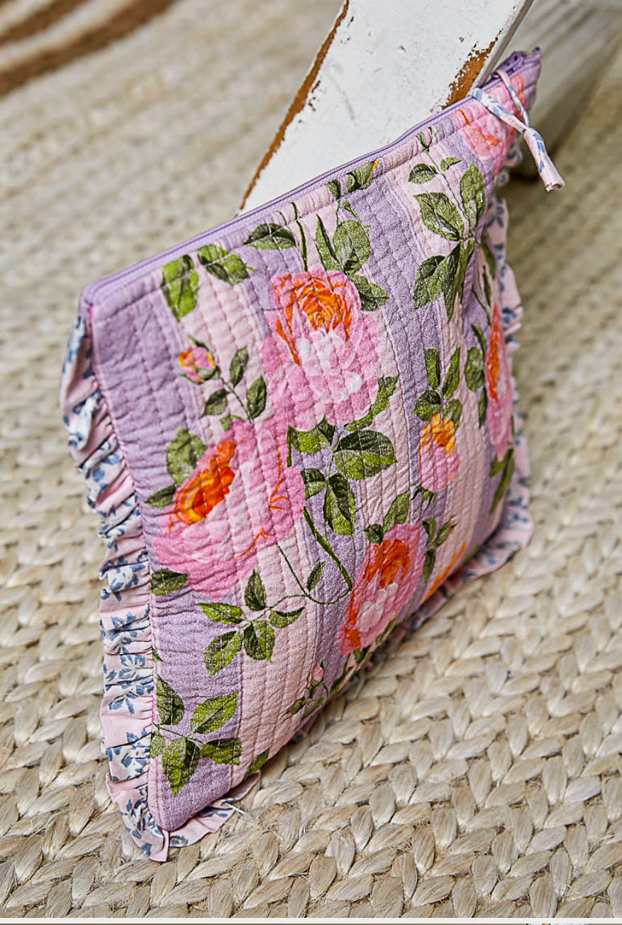 Pink & Lavender Floral Pouch