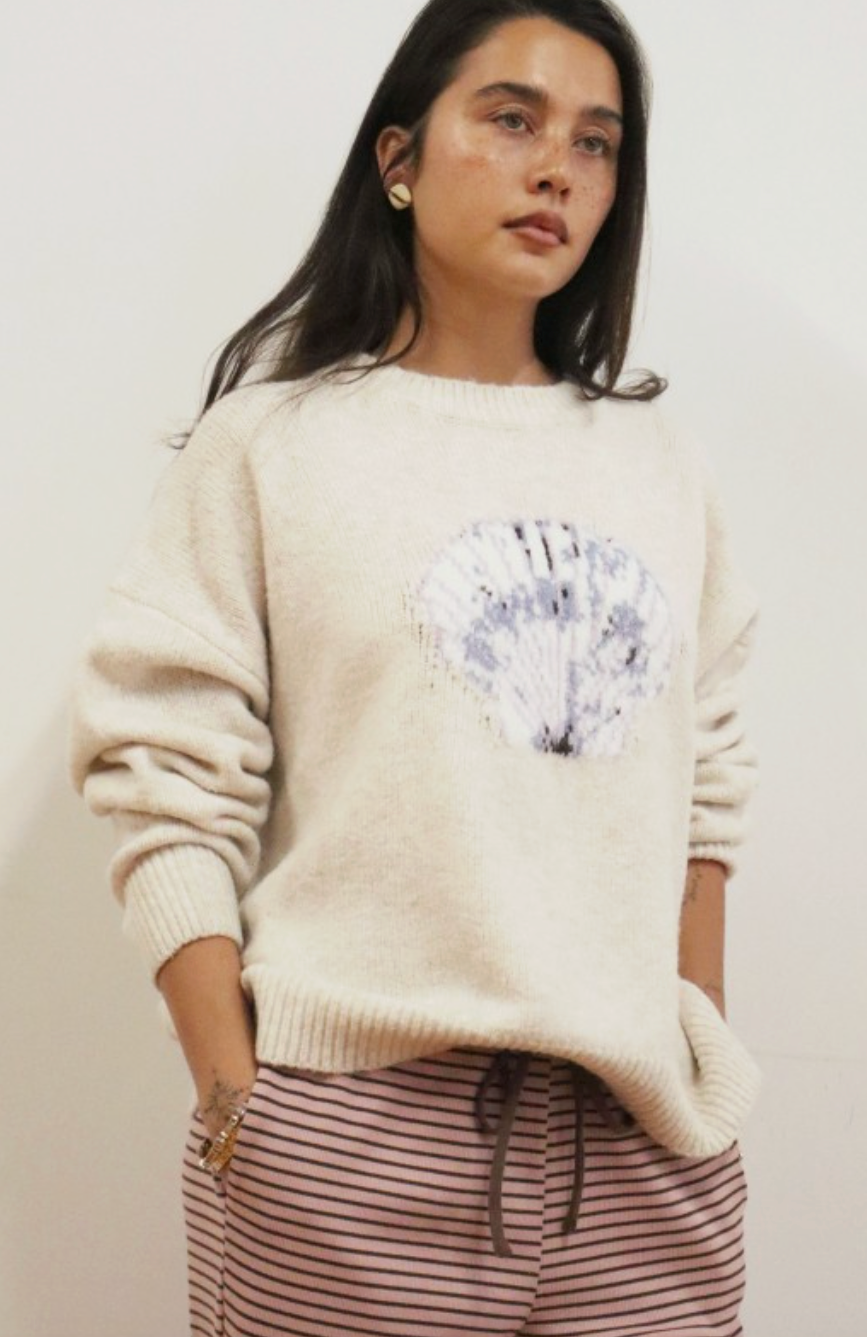 Collecting Seashells Sweater - Cream