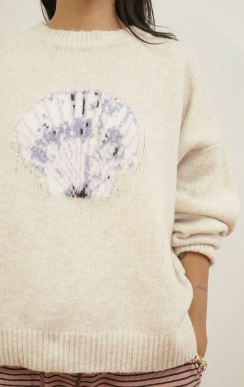 Collecting Seashells Sweater - Cream