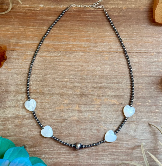 Hearts & Sterling Silver Necklace 15 inch