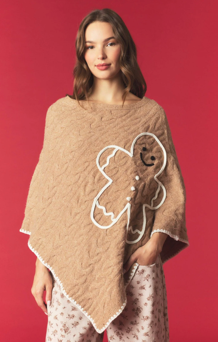Gingerbread Stitched Poncho
