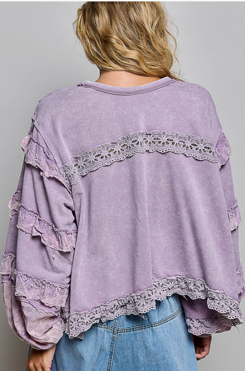 French Terry & Ruffles - Washed Lavender