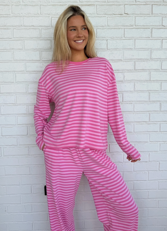Bubblegum Stripes Lounge Top
