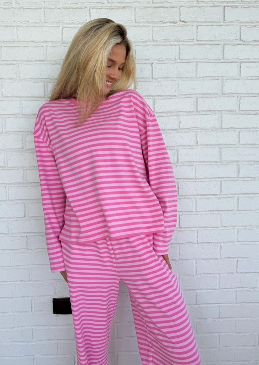 Bubblegum Stripes Lounge Top