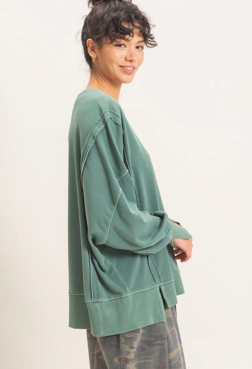 Pigment Dyed Oversized Sweatshirt