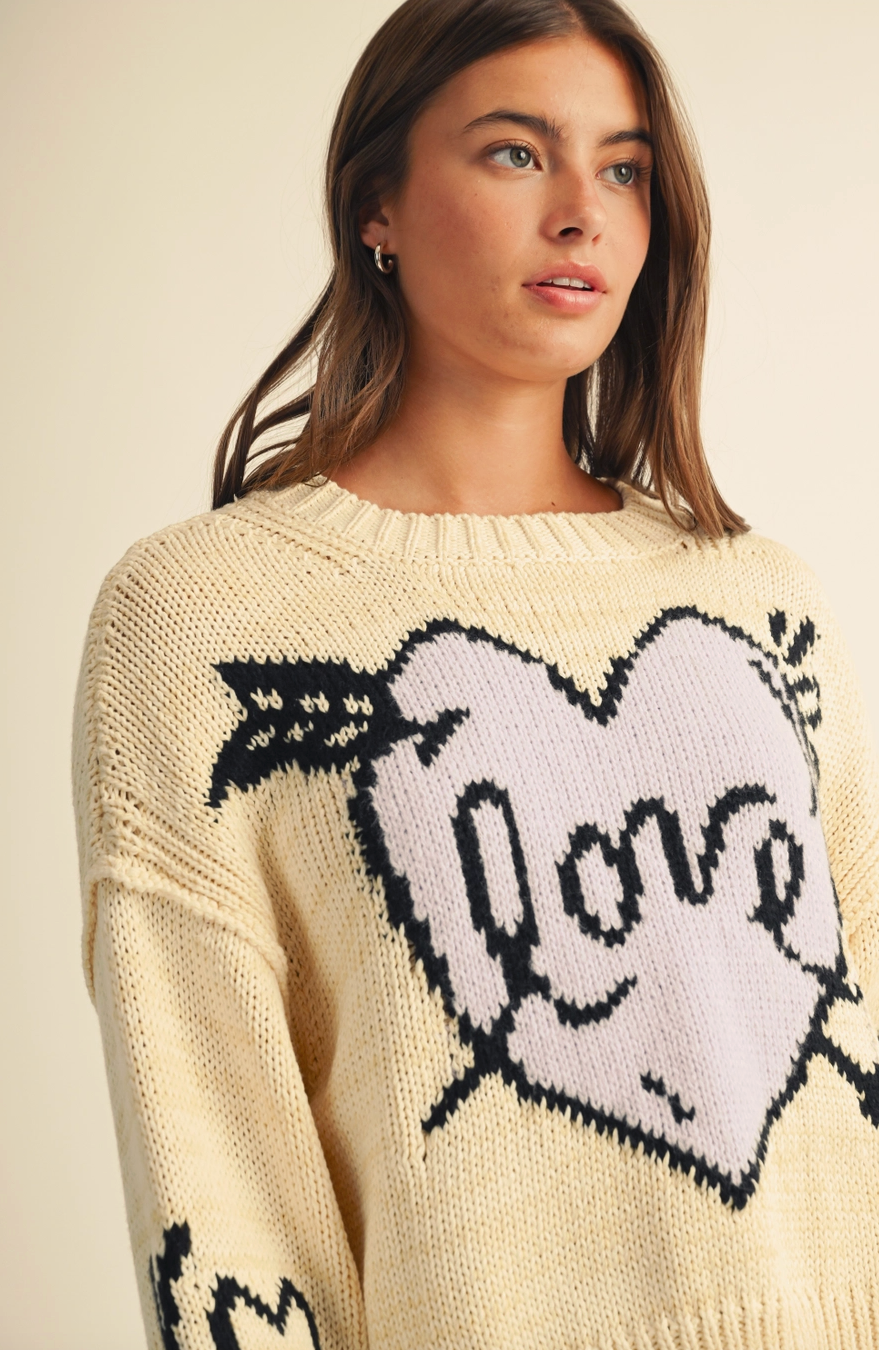 Lavender Love & Heart Sweater
