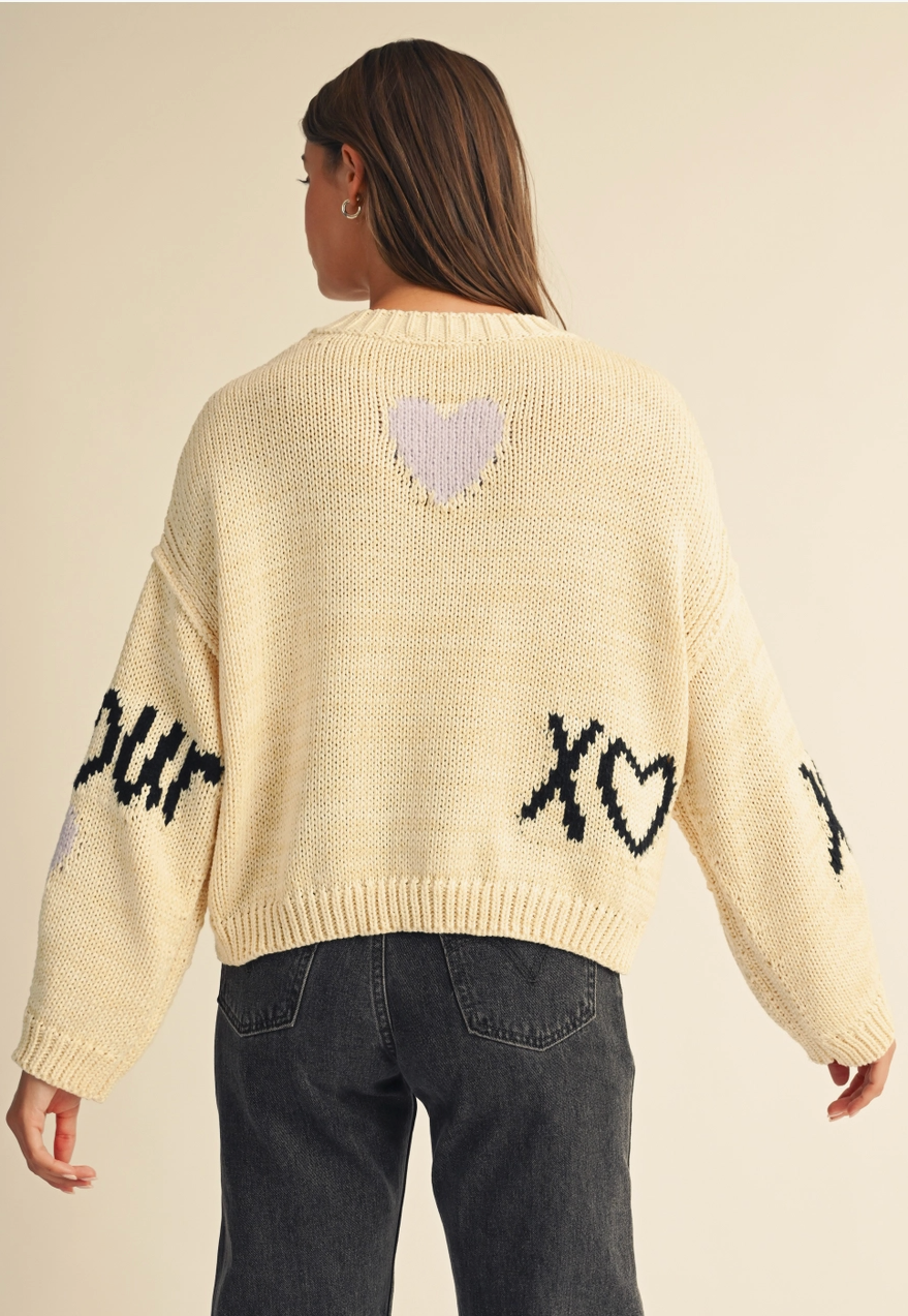 Lavender Love & Heart Sweater